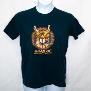 Forever Friends Llama T Shirt Womens Large L Blue Top Souvenir Peru Cotton JJ10